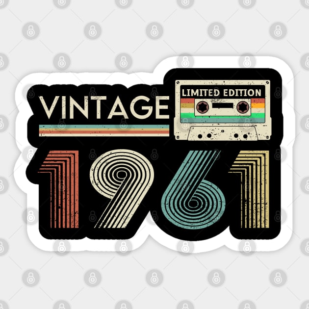 Vintage 1961 Limited Cassette Sticker by xylalevans